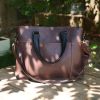 Men's Multi Compartment Leather Tote Bag Brown Laptop